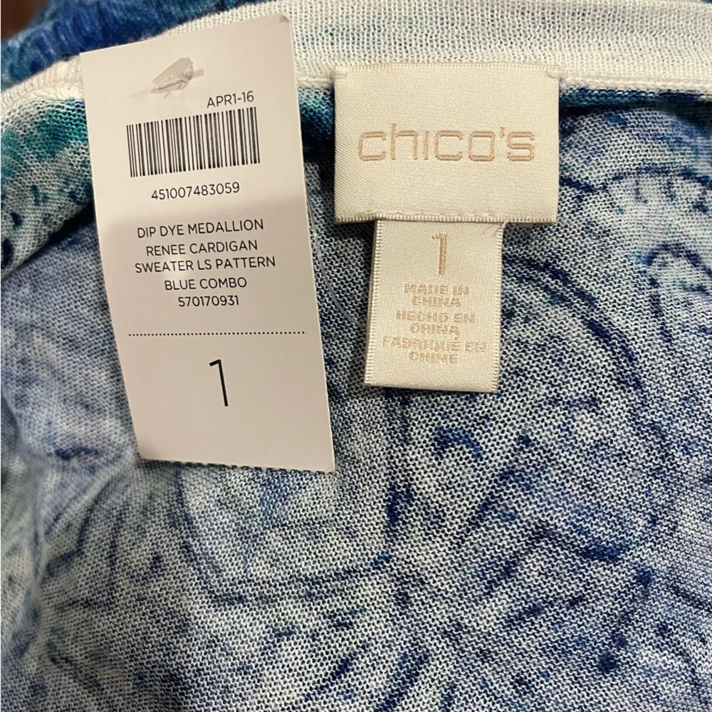 Chico’s Renee Dip-Dyed Open Cardigan Lightweight Boho women Size Small / 1 NEW